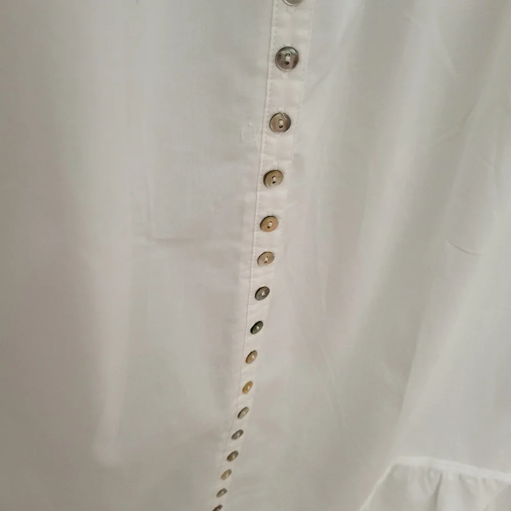 Eileen West XS Long White Long Sleeve Cotton Nightgown Pockets Cottagecore New - Picture 4 of 12